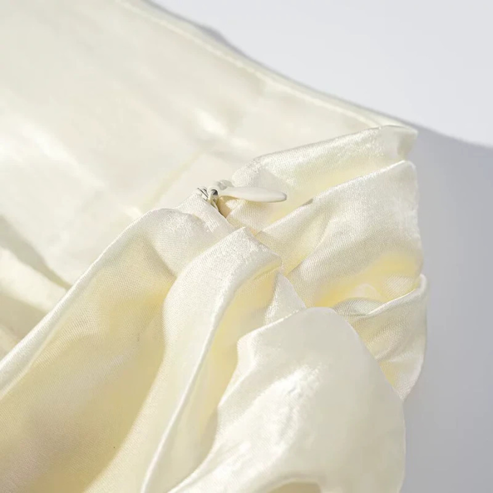 ZARA Chic Solid Color Strapless Waist Slimming Drape Dress